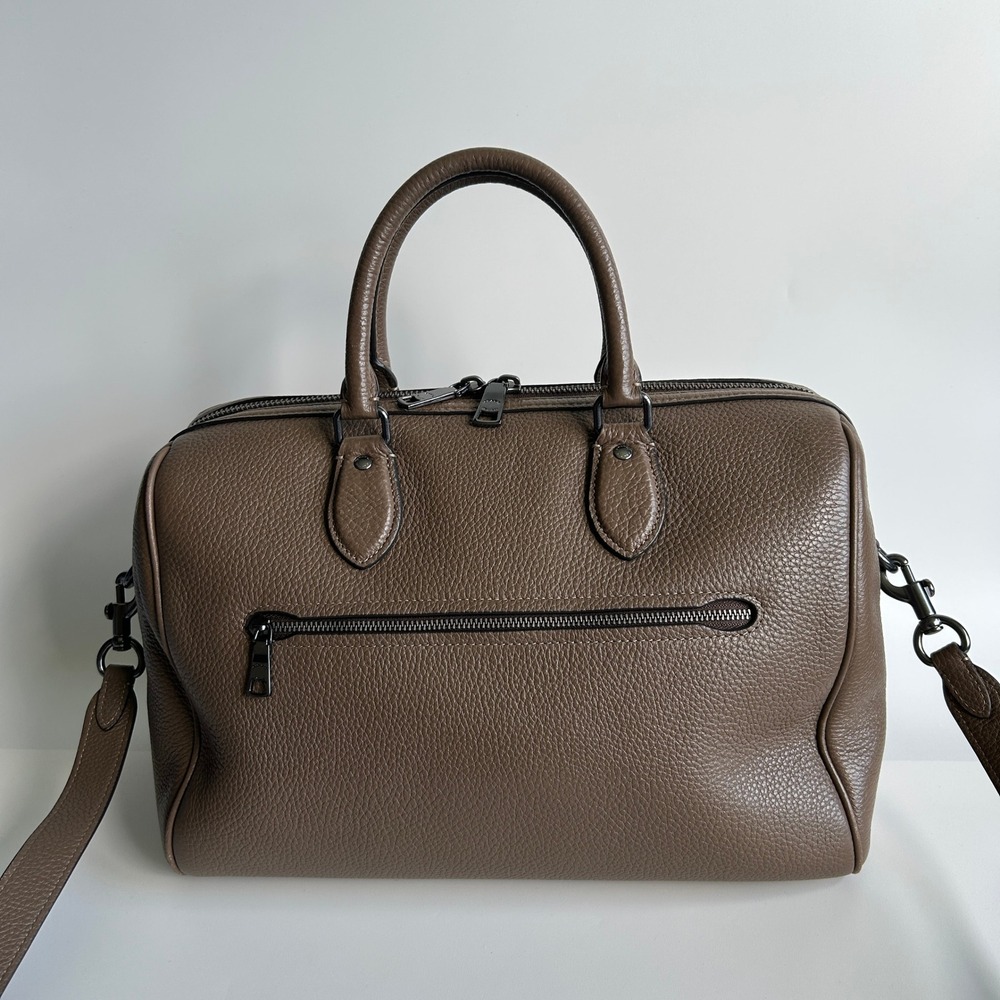 Coach Large Rowan Satchel Dark Stone Pebble Leather Bag CV960 - Picture 3 of 12